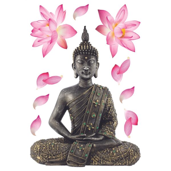 Sanders & Sanders Wandtattoo Budha Rosa und Braun 42
