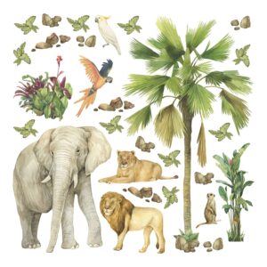 Sanders & Sanders Wandtattoo Dschungeltiere Grün 30 x 30 cm 601331