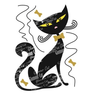 Sanders & Sanders Wandtattoo Katze Schwarz 42