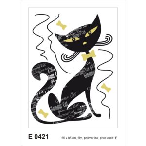 Sanders & Sanders Wandtattoo Katze Schwarz 65 x 85 cm 600246
