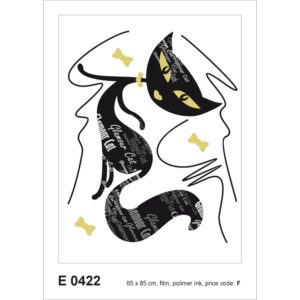 Sanders & Sanders Wandtattoo Katze Schwarz 65 x 85 cm 600247