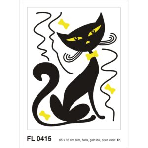 Sanders & Sanders Wandtattoo Katze Schwarz 65 x 85 cm 600286