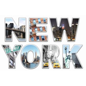 Sanders & Sanders Wandtattoo New York Blau Grau und Orange 42