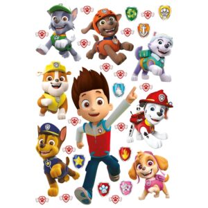 Sanders & Sanders Wandtattoo Paw Patrol Braun Rot und Gelb 42