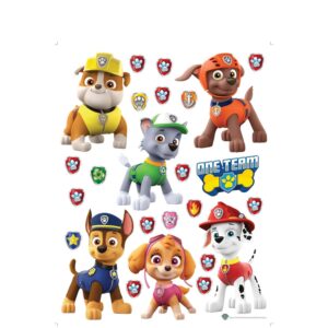 Sanders & Sanders Wandtattoo Paw Patrol Rot Gelb und Grün 65 x 85 cm 600176
