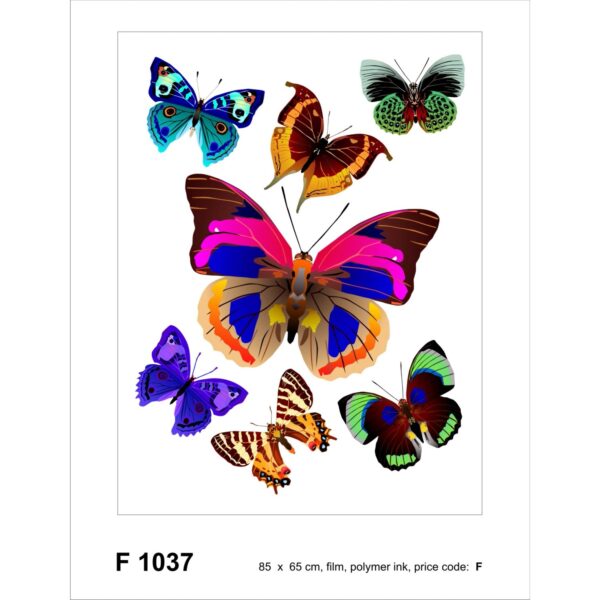 Sanders & Sanders Wandtattoo Schmetterlinge Rosa Blau und Grün 65 x 85 cm 600269