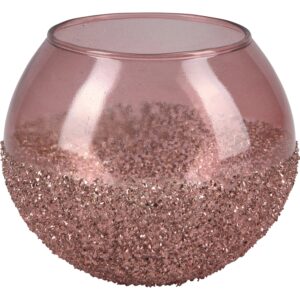Teelichthalter Blush Bordeaux Glas 10 cm x Ø 11 cm Pink
