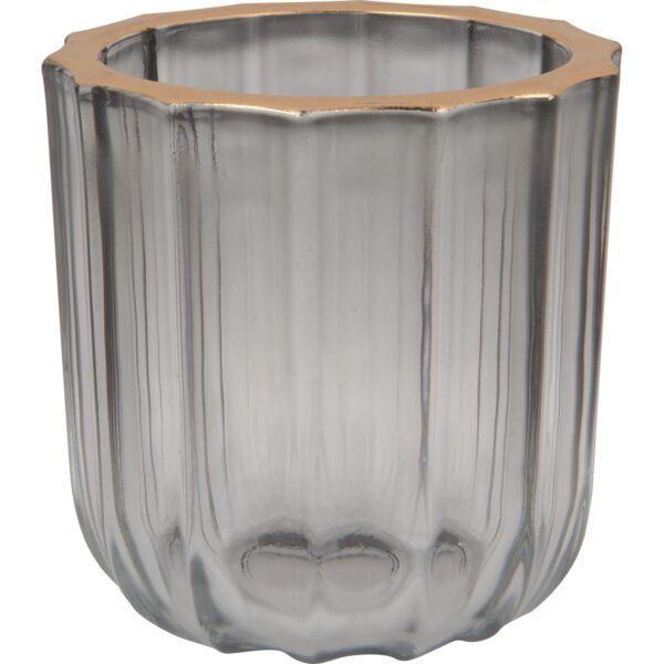 Teelichthalter ModernAntique 9 cm x Ø 9 cm Grau-Gold