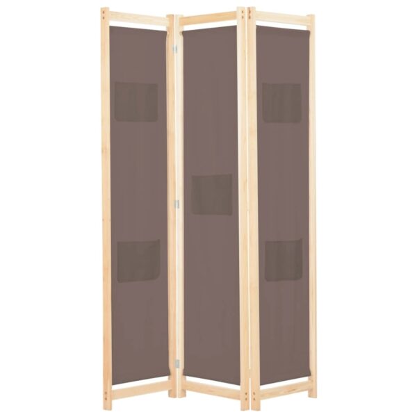 VidaXL 3-teiliger Raumteiler Braun 120 x 170 x 4 cm Stoff