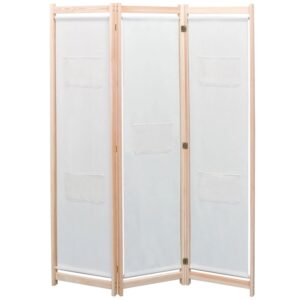 VidaXL 3-teiliger Raumteiler Creme 120 x 170 x 4 cm Stoff
