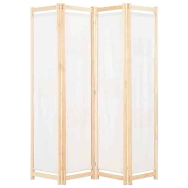 VidaXL 4-teiliger Raumteiler Cremeweiß 160 x 170 x 4 cm Stoff