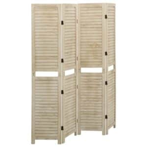 VidaXL 4-tlg. Raumteiler 140x165 cm Massivholz Paulownia