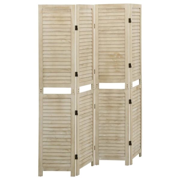 VidaXL 4-tlg. Raumteiler 140x165 cm Massivholz Paulownia