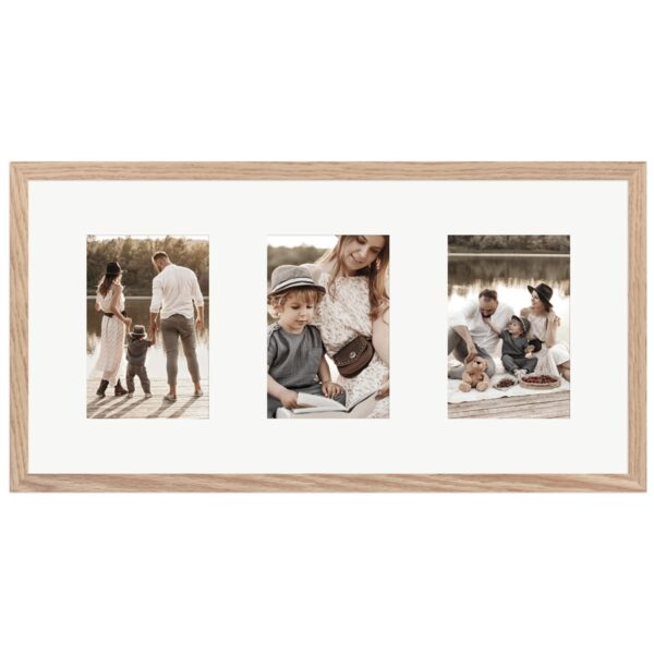 WANDStyle Galerierahmen G950 in Eiche-Optik 25 x 50 cm für 3 Bilder im Format 10 x 15 cm