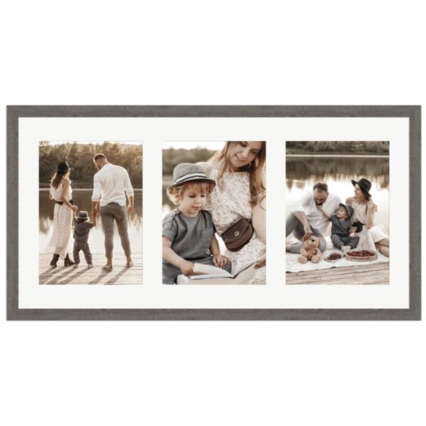 WANDStyle Galerierahmen G950 in Graubraun 25 x 50 cm für 3 Bilder im Format 13 x 18 cm