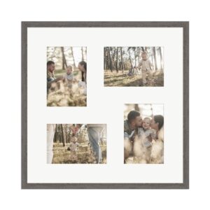 WANDStyle Galerierahmen G950 in Graubraun 40 x 40 cm für 4 Bilder im Format 10 x 15 cm
