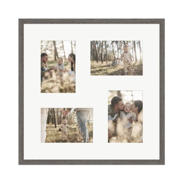 WANDStyle Galerierahmen G950 in Graubraun 40 x 40 cm für 4 Bilder im Format 10 x 15 cm