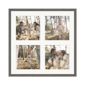 WANDStyle Galerierahmen G950 in Graubraun 40 x 40 cm für 4 Bilder im Format 15 x 15 cm