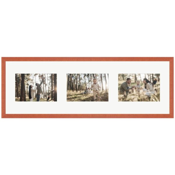 WANDStyle Galerierahmen G950 in Kirschbaum-Optik 20 x 60 cm für 3 Bilder im Format 10 x 15 cm
