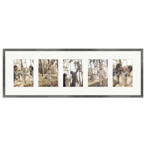 WANDStyle Galerierahmen G950 in Metall-Optik 30 x 90 cm für 5 Bilder im Format 13 x 18 cm