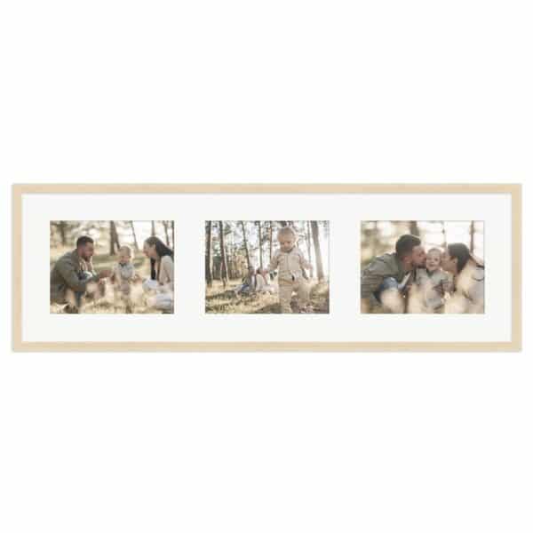 WANDStyle Galerierahmen G950 in Natur 25 x 80 cm für 3 Bilder im Format 15 x 20 cm