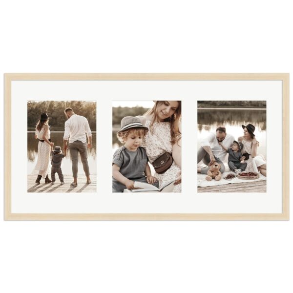 WANDStyle Galerierahmen G950 in Natur 30 x 60 cm für 3 Bilder im Format 15 x 20 cm