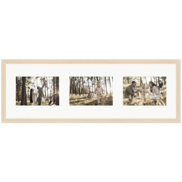 WANDStyle Galerierahmen G950 in Natur-Optik 20 x 60 cm für 3 Bilder im Format 10 x 15 cm