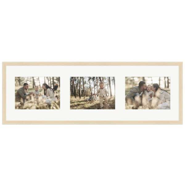 WANDStyle Galerierahmen G950 in Natur-Optik 23 x 70 cm für 3 Bilder im Format 13 x 18 cm