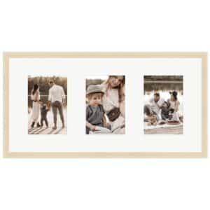 WANDStyle Galerierahmen G950 in Natur-Optik 25 x 50 cm für 3 Bilder im Format 10 x 15 cm
