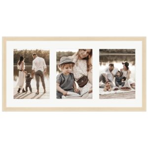 WANDStyle Galerierahmen G950 in Natur-Optik 25 x 50 cm für 3 Bilder im Format 13 x 18 cm