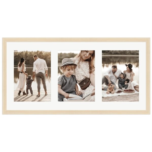 WANDStyle Galerierahmen G950 in Natur-Optik 25 x 50 cm für 3 Bilder im Format 13 x 18 cm