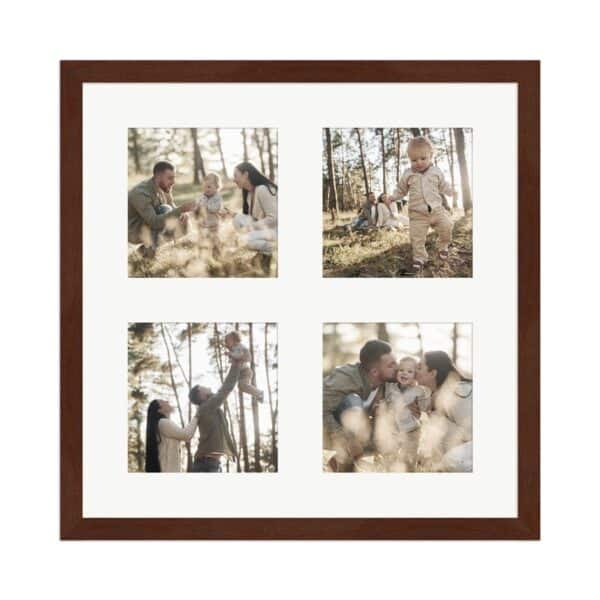WANDStyle Galerierahmen G950 in Nussbaum 30 x 30 cm für 4 Bilder im Format 10 x 10 cm