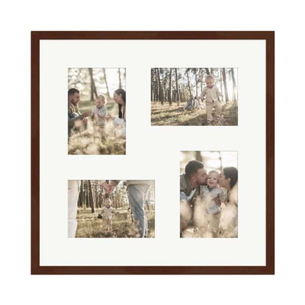 WANDStyle Galerierahmen G950 in Nussbaum 40 x 40 cm für 4 Bilder im Format 10 x 15 cm