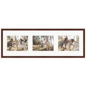 WANDStyle Galerierahmen G950 in Nussbaum-Optik 23 x 70 cm für 3 Bilder im Format 13 x 18 cm