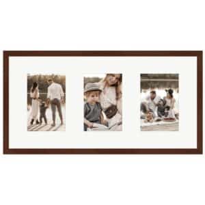 WANDStyle Galerierahmen G950 in Nussbaum-Optik 25 x 50 cm für 3 Bilder im Format 10 x 15 cm