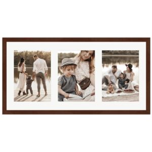 WANDStyle Galerierahmen G950 in Nussbaum-Optik 25 x 50 cm für 3 Bilder im Format 13 x 18 cm