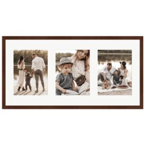WANDStyle Galerierahmen G950 in Nussbaum-Optik 30 x 60 cm für 3 Bilder im Format 15 x 20 cm