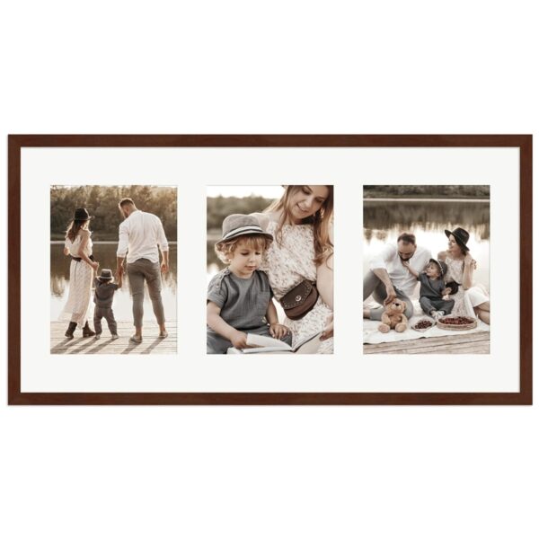 WANDStyle Galerierahmen G950 in Nussbaum-Optik 30 x 60 cm für 3 Bilder im Format 15 x 20 cm