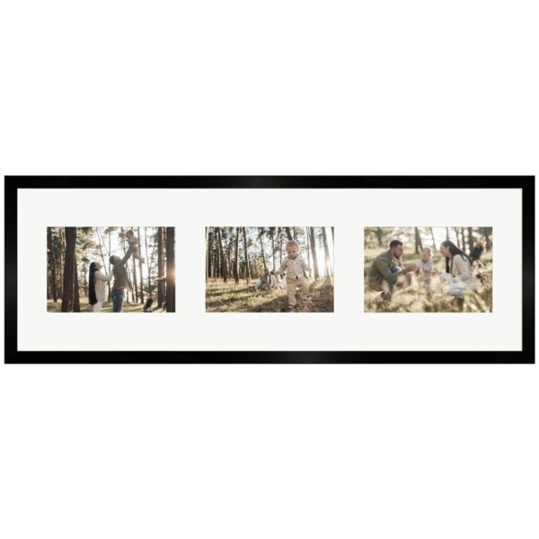 WANDStyle Galerierahmen G950 in Schwarz 20 x 60 cm für 3 Bilder im Format 10 x 15 cm