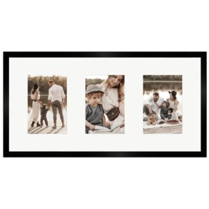 WANDStyle Galerierahmen G950 in Schwarz 25 x 50 cm für 3 Bilder im Format 10 x 15 cm
