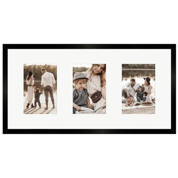 WANDStyle Galerierahmen G950 in Schwarz 25 x 50 cm für 3 Bilder im Format 10 x 15 cm