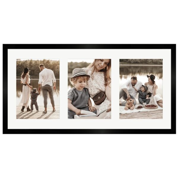 WANDStyle Galerierahmen G950 in Schwarz 25 x 50 cm für 3 Bilder im Format 13 x 18 cm