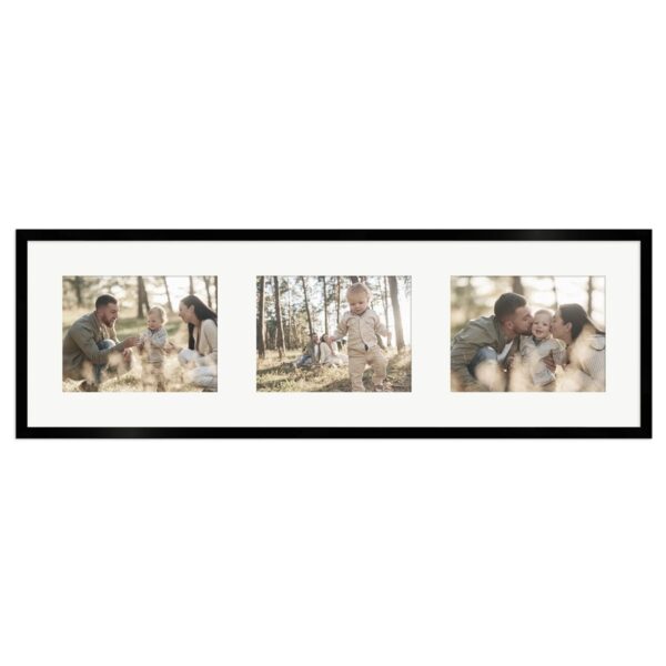 WANDStyle Galerierahmen G950 in Schwarz 25 x 80 cm für 3 Bilder im Format 15 x 20 cm