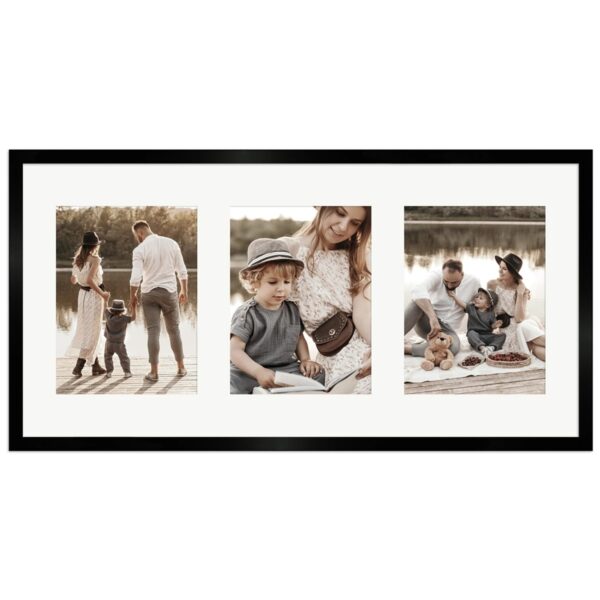 WANDStyle Galerierahmen G950 in Schwarz 30 x 60 cm für 3 Bilder im Format 15 x 20 cm