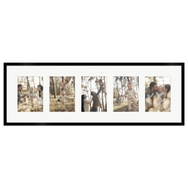 WANDStyle Galerierahmen G950 in Schwarz 30 x 90 cm für 5 Bilder im Format 13 x 18 cm