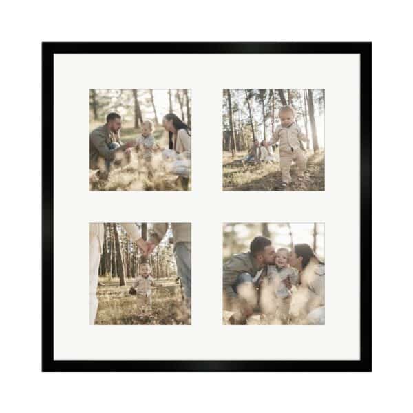 WANDStyle Galerierahmen G950 in Schwarz 40 x 40 cm für 4 Bilder im Format 13 x 13 cm