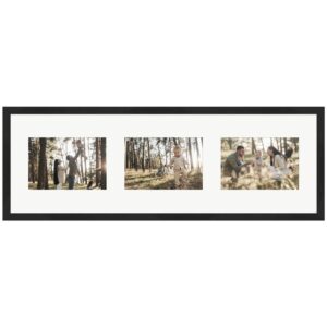 WANDStyle Galerierahmen G950 in Schwarz Gemasert 20 x 60 cm für 3 Bilder im Format 10 x 15 cm