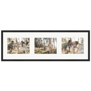 WANDStyle Galerierahmen G950 in Schwarz Gemasert 23 x 70 cm für 3 Bilder im Format 13 x 18 cm