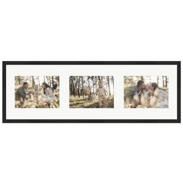 WANDStyle Galerierahmen G950 in Schwarz Gemasert 23 x 70 cm für 3 Bilder im Format 13 x 18 cm