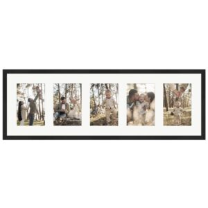 WANDStyle Galerierahmen G950 in Schwarz Gemasert 23 x 70 cm für 5 Bilder im Format 10 x 15 cm